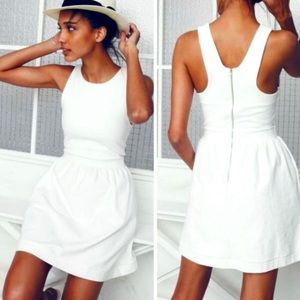 Madewell Pierside Zip Back Sleeveless Dress White